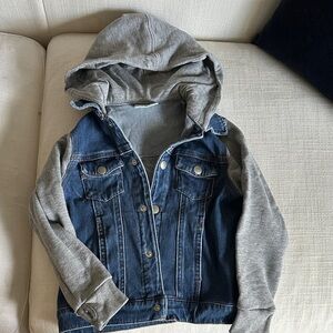 Little Sleepies Blue Denim Jacket with Gray Hood